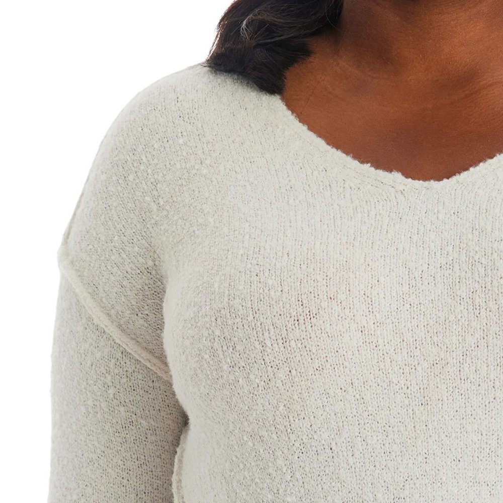 NWT Adyson Parker Plus Cozy V-Neck Soft Knit Inverted Seam Pullover Sweater - Picture 4 of 10